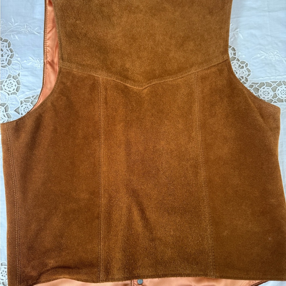 Wrangler Vintage 70’s Cowhide Leather Vest, Sz M - Picture 6 of 10
